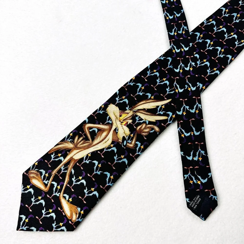 Official Looney Tunes Wile E. Coyote and Roadrunner Silk Neck Tie